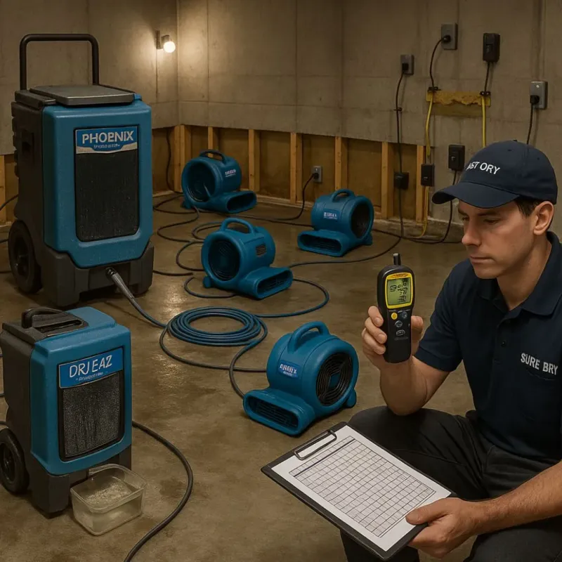 Structural Drying and Dehumidification process in Follansbee, WV